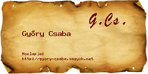 Győry Csaba névjegykártya